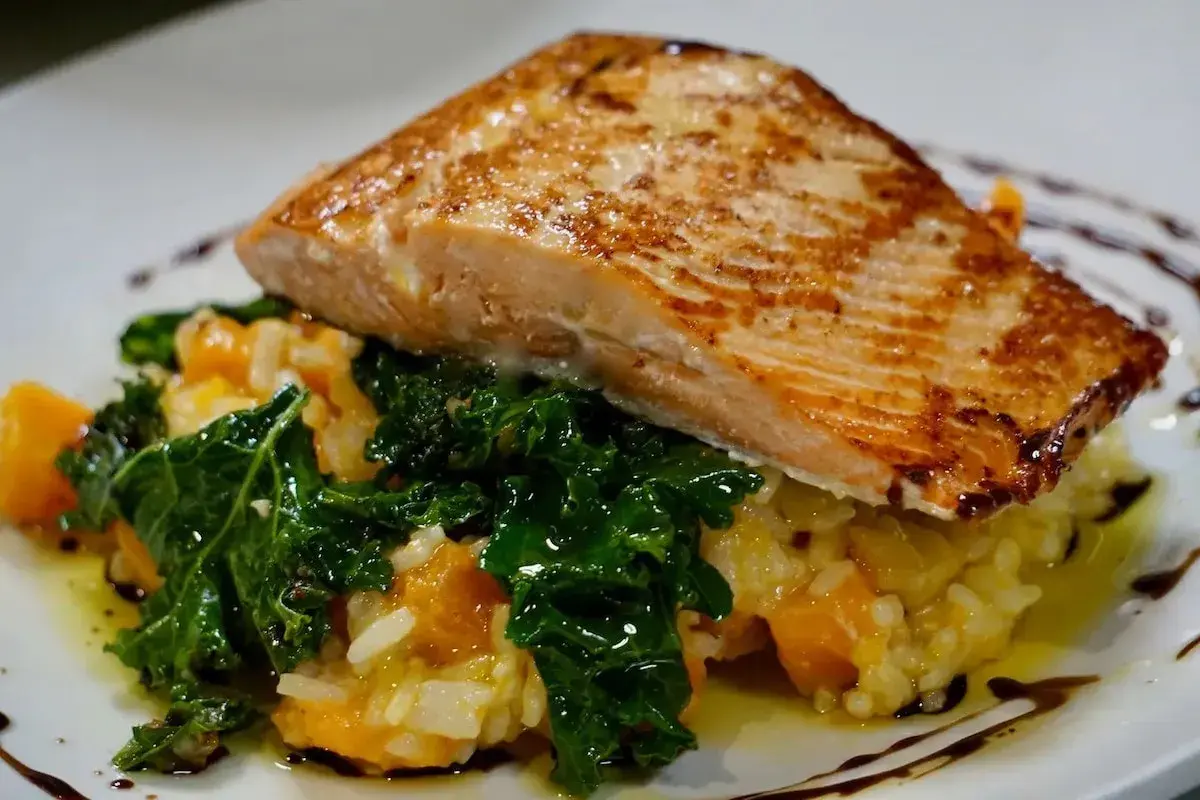Salmon from the partner restaurant’s catering menu
