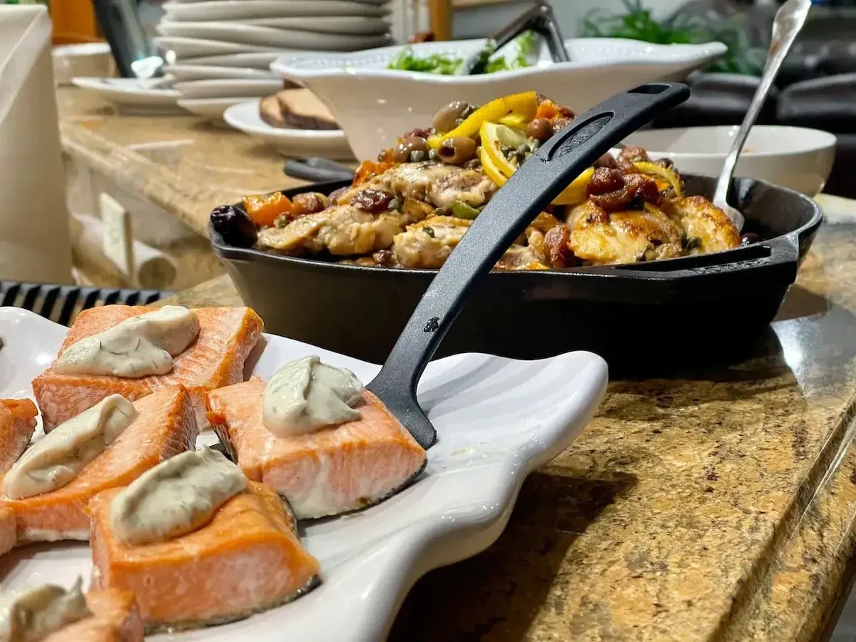 Dishes from the partner restaurant’s catering menu